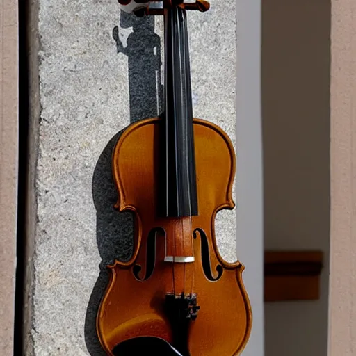 Prompt: A violin made out of stone