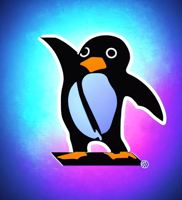 Image similar to studio beautiful cyberpunk esports penguin logo for a penguin!!!!!! studio level special effects and particles, intricate!!!!! professional, global illumination, clean, perfectly shaded, hyperdetailed, epic