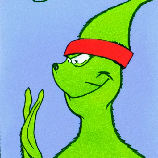 Image similar to the Grinch , flipping you off