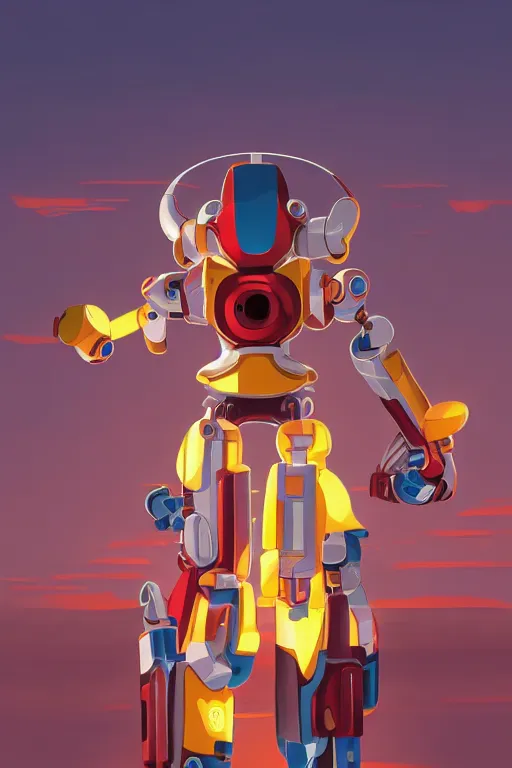 Image similar to metabots medabots medarotto medarot robot minimalist comics, behance hd by jesper ejsing, by rhads, makoto shinkai and lois van baarle, ilya kuvshinov, rossdraws global illumination ray tracing hdr radiating a glowing aura