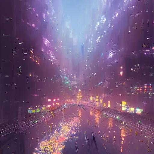Prompt: The Garden City of Lights, Anime concept art by Makoto Shinkai
