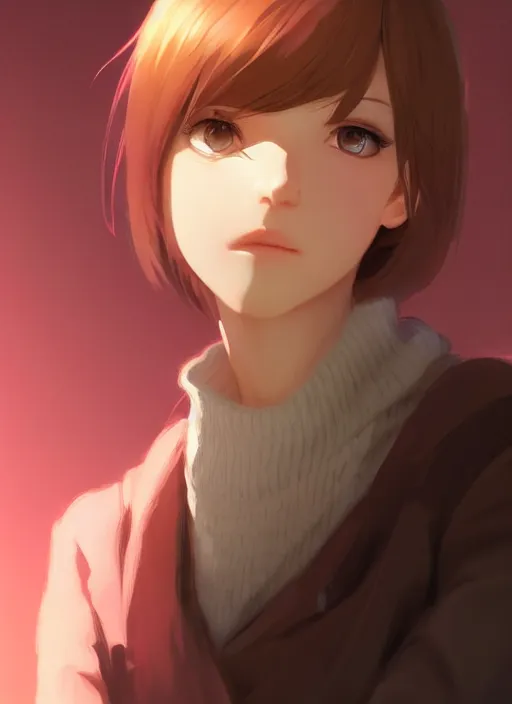 Image similar to portrait of a girl with a square hairstyle, short bangs, wonderful eyes, complex, applied to tone, ambient lighting, high detail, digital painting, artstation, concept art, 4 k, stunningly beautiful, clear focus, makoto shinkai and akihiko yoshida, hidari and vlop