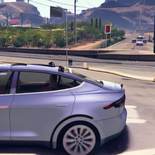 Image similar to elon musk driving a car in gta 5