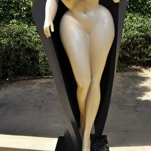 Prompt: kim kardashian statue made of marble