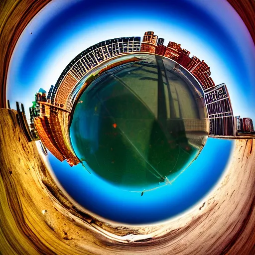 Image similar to tiny planet mars as an anthropomorphic Toronto tourist guide,dramatic cinematic lighting