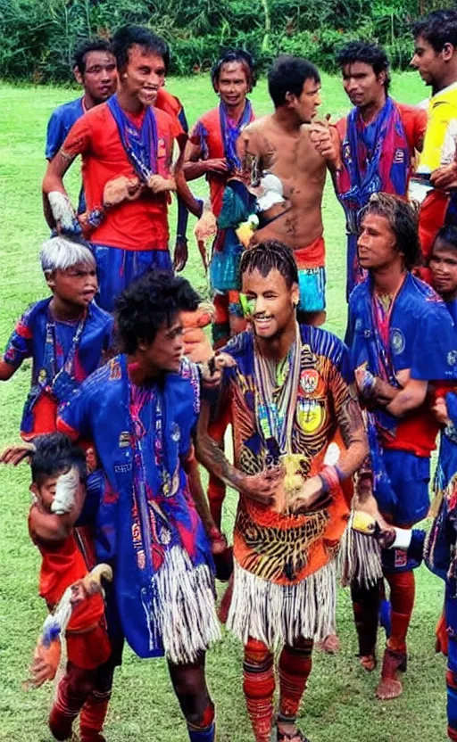 Image similar to neymar jr. with muori face tribals