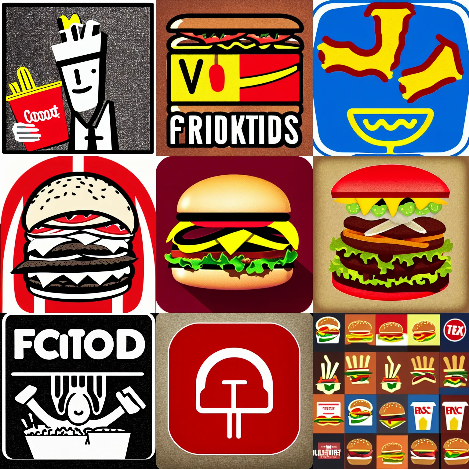 Prompt: Icon of a fast food censorship