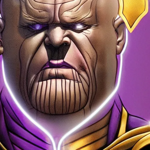 Image similar to thanos is the pope, purple skin, josh brolin, clerical clothes, full body shot, realistic, highly detailed