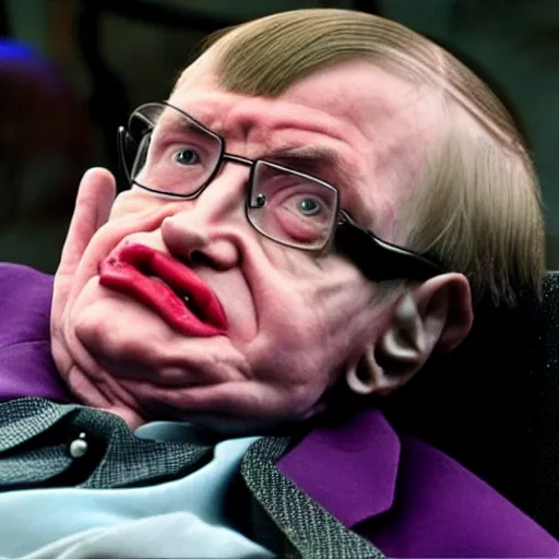 Prompt: stephen hawking as the joker in batman, 2 0 1 5