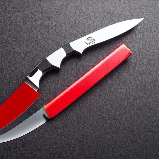 Image similar to tactical knife, glow, reflection, wide angle, red epic 4 k