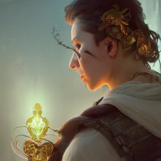 Image similar to Mark Edward Fischbach, intricate, highly detailed, digital painting, artstation, concept art, smooth, sharp focus, illustration, Unreal Engine 5, 8K, art by artgerm and greg rutkowski and alphonse mucha