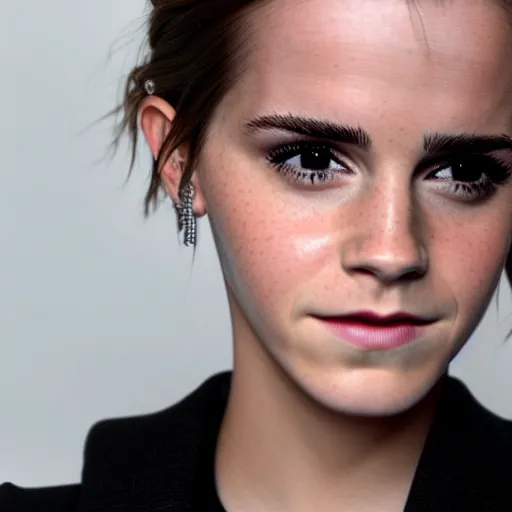 Prompt: closeup of emma watson's face, high quality, 8 k, photorealistic, beautiful, film