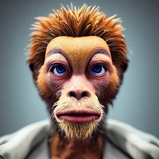 Prompt: willem dafoe as a marmoset, cartoon portrait made out of rain, realistic, highly detailed, neon, rendered in octane, unreal engine, rain, beautiful, trending on artstation, emotional