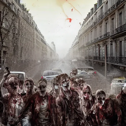 Image similar to a zombie apocalypse in paris