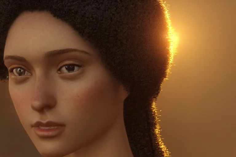 Prompt: beautiful portrait of a female that resembles afrodite, Portrait, Golden Hour, Rays of Shimmering Light, Natural Lighting, Artstation, by Caspar David Friedrich, by Pre-Raphaelite Brotherhood, Unreal Engine