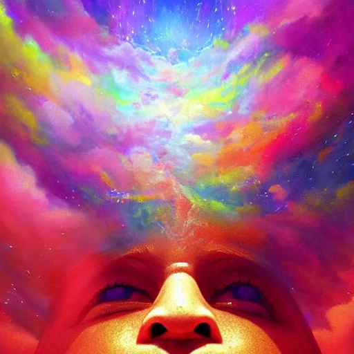 Prompt: photo of 8k ultra realistic god mouth filled with multi color crayons, clear sky, full of colour, cinematic lighting, battered, trending on artstation, 4k, hyperrealistic, focused, extreme details,unreal engine 5, cinematic, masterpiece, art by John Berkey