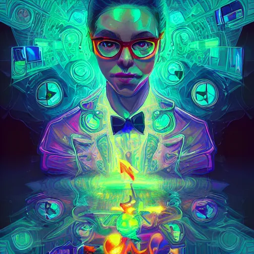 Image similar to skill magic geek inside matrix deepdream radiating a glowing aura stuff loot legends stylized digital illustration video game icon artstation lois van baarle, ilya kuvshinov, rossdraws,