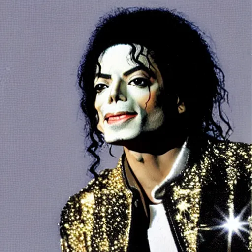 Image similar to “Michael Jackson’s face as the sun, shining in the sky”