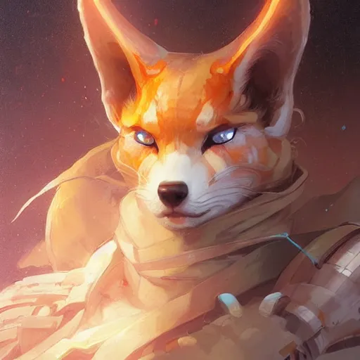 Prompt: A portrait of a cybernetic kitsune, trending on artstation, digital art, by Stanley Artgerm Lau, WLOP, Rossdraws, James Jean, Andrei Riabovitchev, Marc Simonetti, Yoshitaka Amano