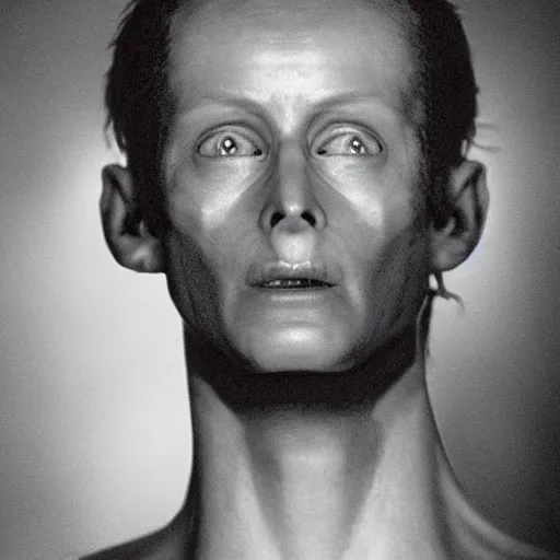 Image similar to a man, hyperrealistm still from the movie alien, studio lighting, ethereal, horror
