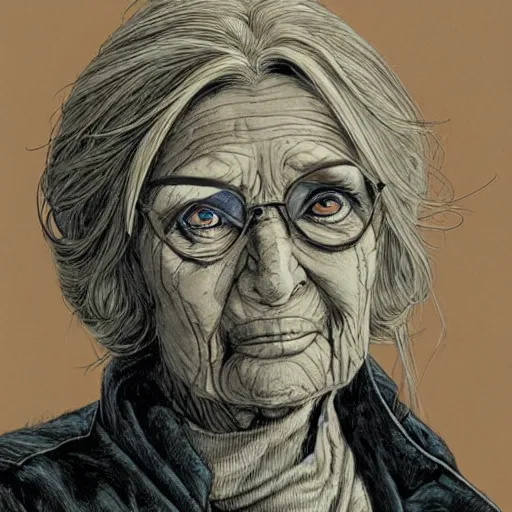 Image similar to a beautiful portrait of an old woman Travis Charest style