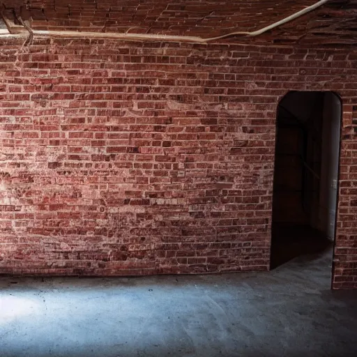 Prompt: a basement made of brick