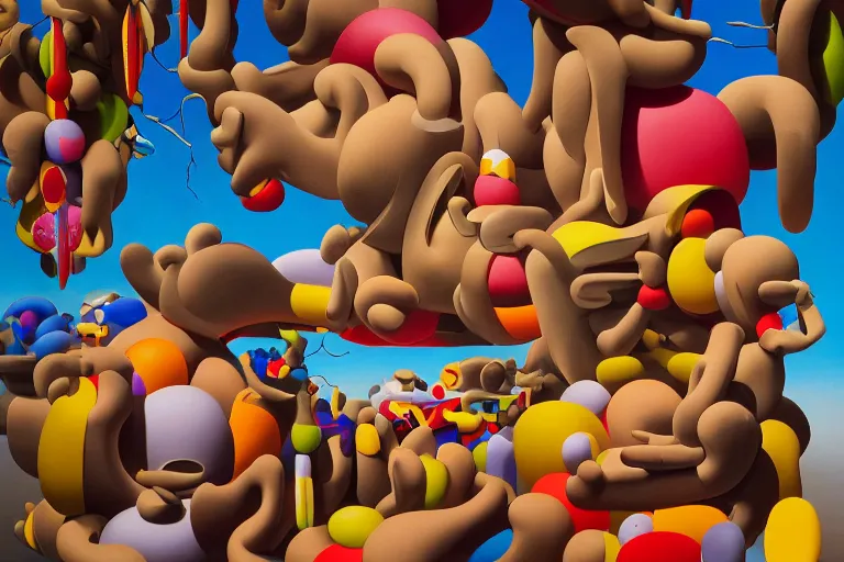 Prompt: 3 d typography by kaws, james jean and salvador dali and shusei nagaoka, oil on canvas, surrealism, neoclassicism, renaissance, hyper realistic, ultra detailed, cell shaded, 8 k