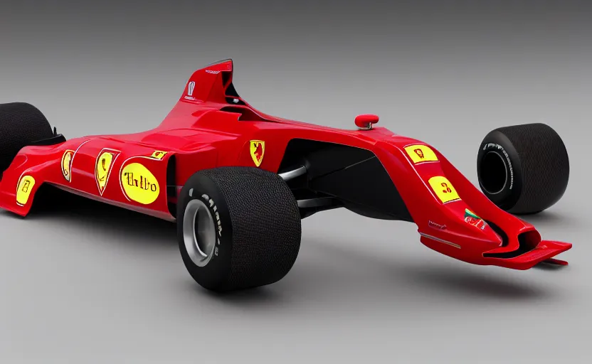 Image similar to retro futuristic ferrari formula 1 car inspired by f 1 2 0 2 1 concept and ferrari 6 4 3, blender, 8 k, artstation, highly detailed, intricate, octane 3 d,