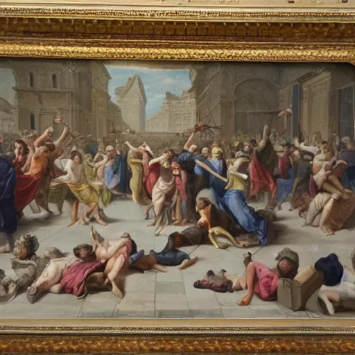 Image similar to riots in the Louvre