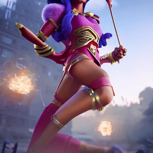 Image similar to beautiful afroame elf, clash royal style characters, unreal engine 5, octane render, detailed, cinematografic, cinema 4 d