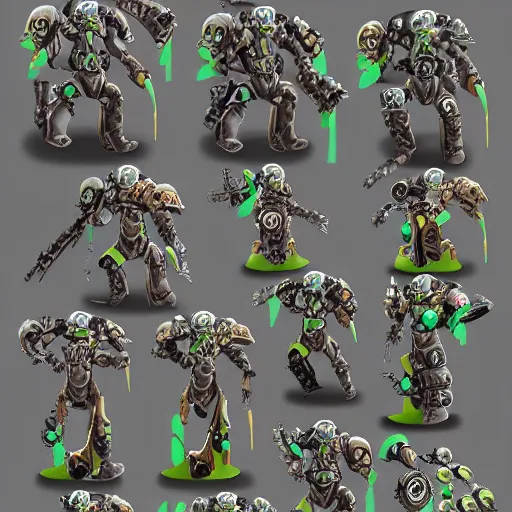 Prompt: Great Necron Army, concept art, digital art, trending on artstation, warhammer 40k concept art