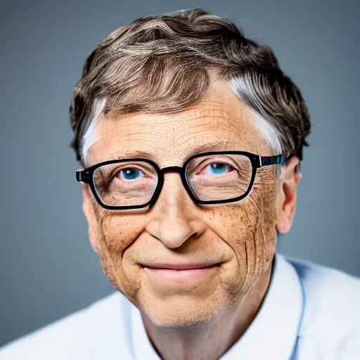 Image similar to portrait photo still of real life bill gates, intricate design, 8 k, 8 5 mm f 1. 8