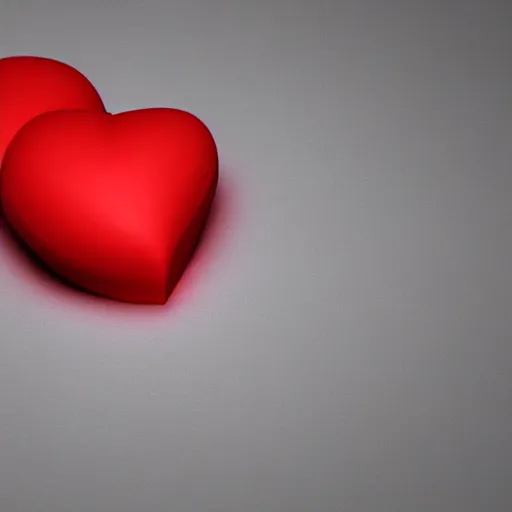 Image similar to 3d render of a badly formed red putty heart shape in the middle of a gray sheet of paper