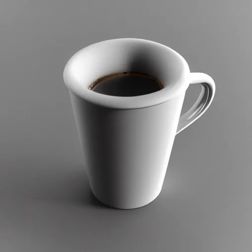 Image similar to a professional cinematic photorealistic render of a coffee cup made with Maxwell Render, V-Ray, Luxrender, made with Houdini, on CGSociety