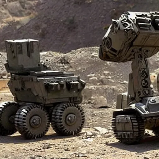 Prompt: walle-e become a mine remover for the us army