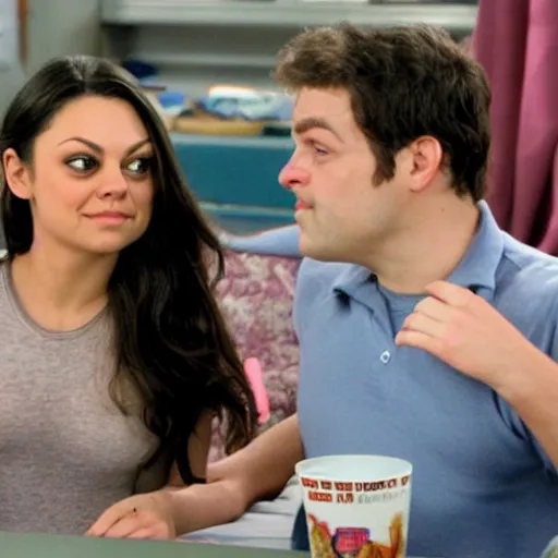 Prompt: mila kunis meets meg griffin in a family guy episode
