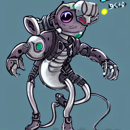 Prompt: cyborg mouse in league of legends style