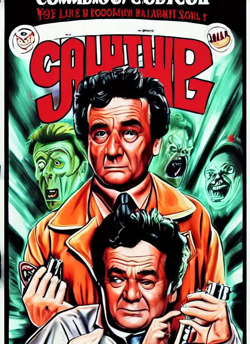 Image similar to a book with a picture of columbo from ghostbusters ( 1 9 8 4 ) on it, poster art by harvey kurtzman, behance contest winner, pop surrealism, concert poster, poster art, movie poster
