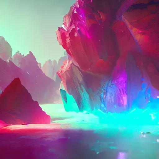 Image similar to Colourful crystal, by greg rutkowski, digital art, octane render, 4k, unreal engine