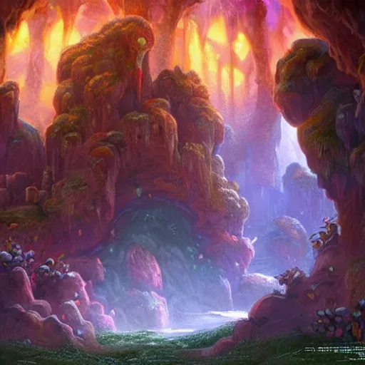 Image similar to a fantastical cave, full of treasure