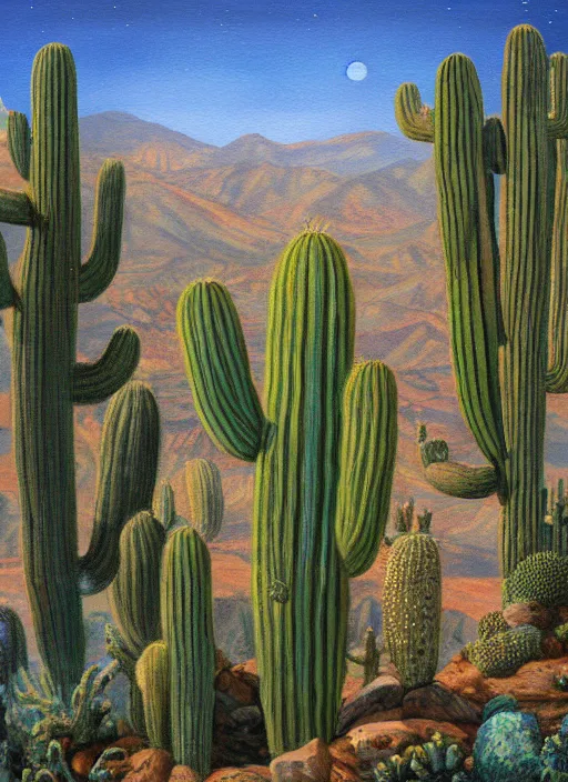 Prompt: a beautiful painting of the san pedro cactus spirit, fantast art, matte painting