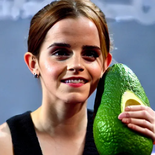 Image similar to emma watson as an avocado