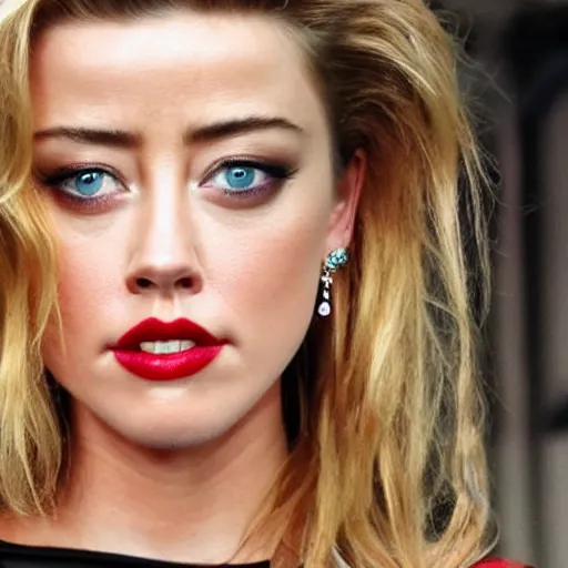 Image similar to a [ gourd ] carved shaped to look like ( amber heard ) face hybrid intercross