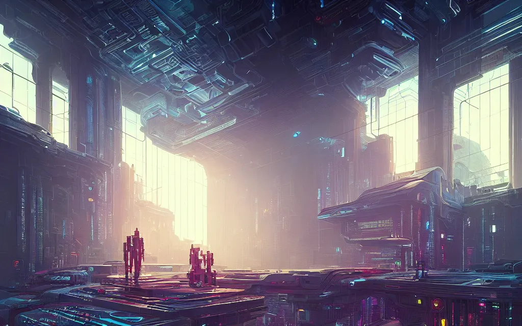 Prompt: futuristic cyberpunk lounge, interior architecture view, beautiful detailed pixelart by albertov, intricate details, beautiful, dithered gradients, volumetric lighting, cgsociety, artstation, smooth, sharp focus, 2 d illustration, by greg rutkowski, amazing art by dan mumford