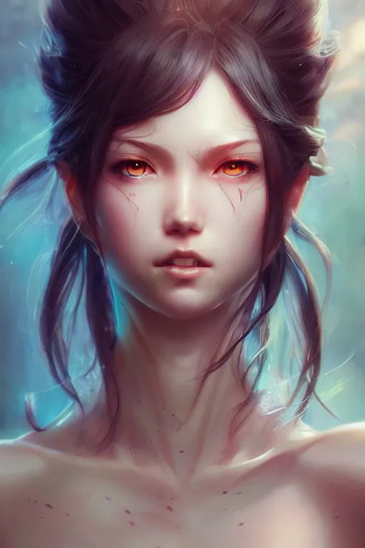 Image similar to frustrated and tired girl, full face, anime, fantastic details, pixiv, hyperdetailed unreal engine, stanley artgerm lau, wlop, rossdraws, james jean marc, simonetti ruan jia and mandy jurgens and artgerm and sakimichan, illustration, digital art, concept art, manga cover