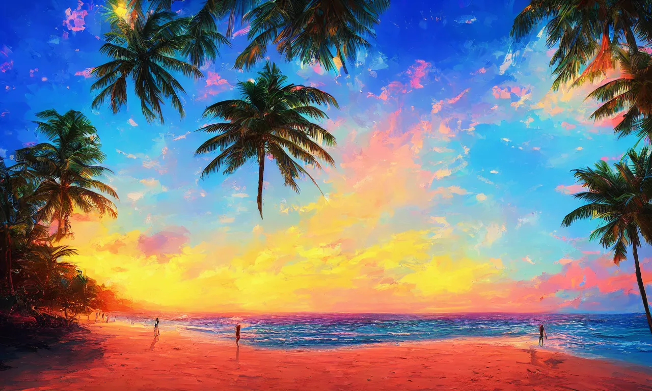 Image similar to paradise beach by alena aenami artworks in 4 k