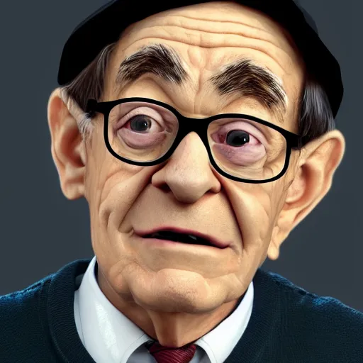 Image similar to Alan Greenspan as Gollup, digital art, cgsociety, artstation, trending, 4k