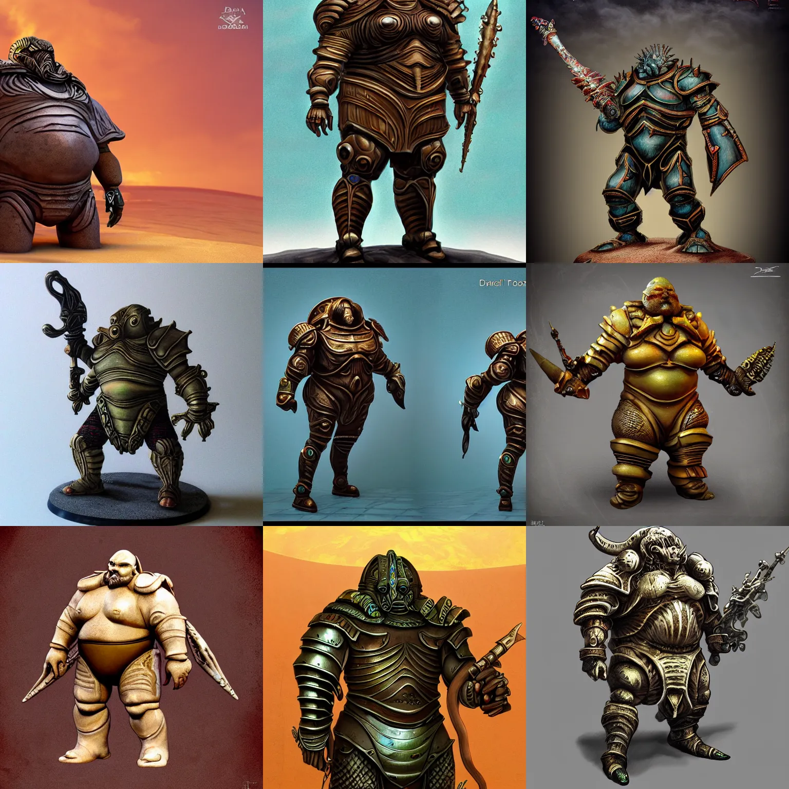 Prompt: fat poseidon in ancient alien ocean sci-fi armor, in the style of dune by david lynch, stylized, highly detailed, trending on artstation, award winning, painted warhammer miniature