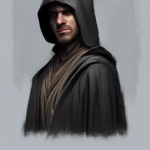 Image similar to portrait of a man by greg rutkowski, jedi knight, hybrid between human and twi'lek, wearing black wool cap and jedi robes, star wars expanded universe, he is about 3 0 years old, highly detailed portrait, digital painting, artstation, concept art, smooth, sharp foccus ilustration, artstation hq