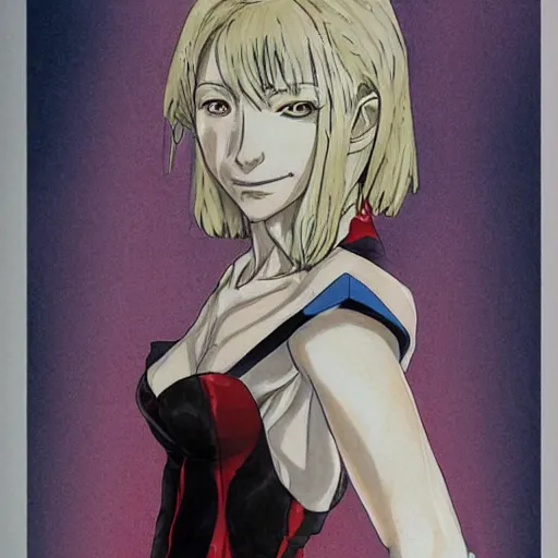 Prompt: An anime full body drawing of cate blanchett ,by Katsuhiro Otomo